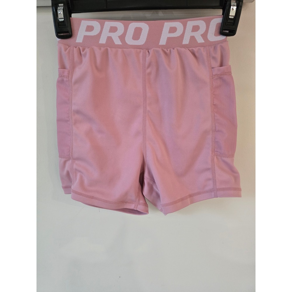 Pro Womens Pink Compression Athletic Shorts Side Pockets XS Mauve Workout Gym